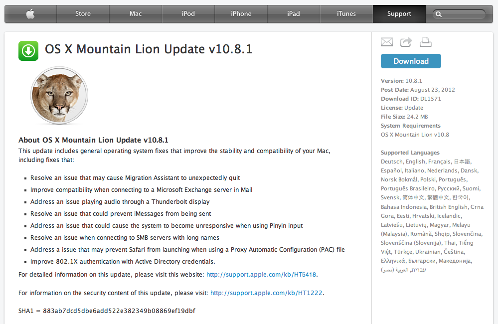 OS X Mountain Lion 10.8.4 download